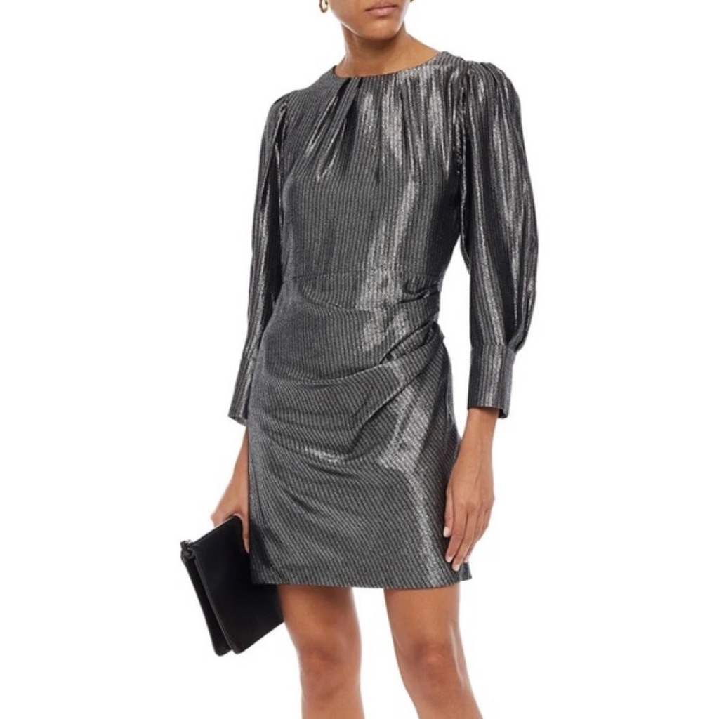 Maje Metallic Silver Dress Nwt